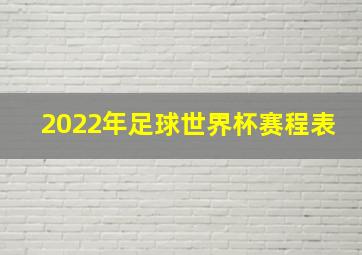 2022年足球世界杯赛程表