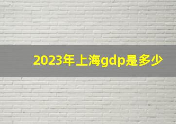 2023年上海gdp是多少