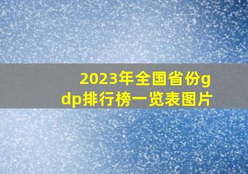 2023年全国省份gdp排行榜一览表图片