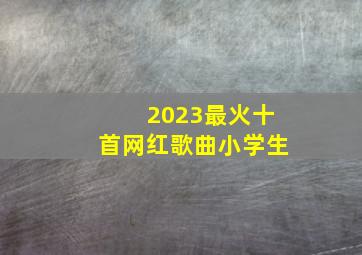 2023最火十首网红歌曲小学生