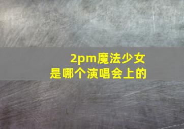 2pm魔法少女是哪个演唱会上的