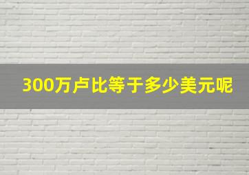 300万卢比等于多少美元呢