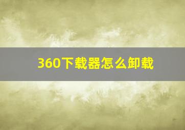 360下载器怎么卸载