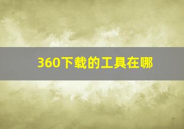 360下载的工具在哪