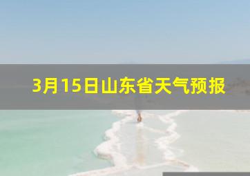 3月15日山东省天气预报