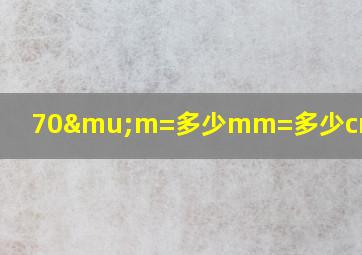 70μm=多少mm=多少cm=多少m