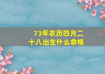 73年农历四月二十八出生什么命格