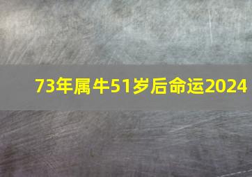 73年属牛51岁后命运2024