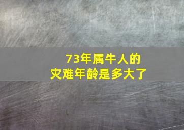 73年属牛人的灾难年龄是多大了