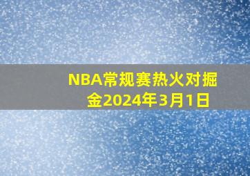 NBA常规赛热火对掘金2024年3月1日