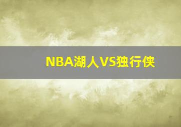 NBA湖人VS独行侠