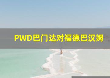 PWD巴门达对福德巴汉姆