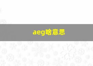 aeg啥意思