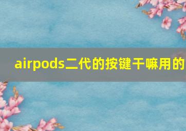 airpods二代的按键干嘛用的