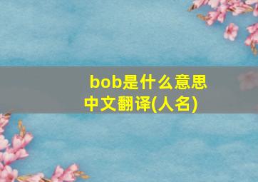 bob是什么意思中文翻译(人名)