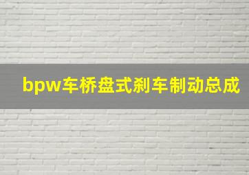 bpw车桥盘式刹车制动总成