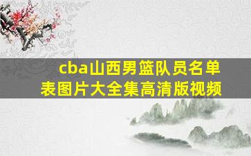 cba山西男篮队员名单表图片大全集高清版视频