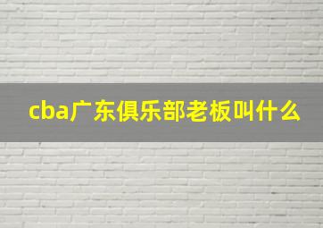 cba广东俱乐部老板叫什么