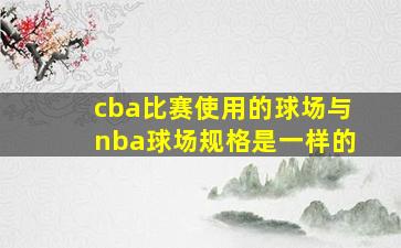 cba比赛使用的球场与nba球场规格是一样的