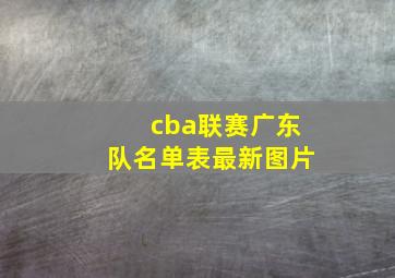 cba联赛广东队名单表最新图片