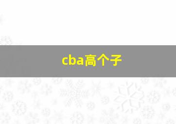 cba高个子