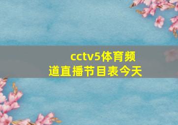 cctv5体育频道直播节目表今天