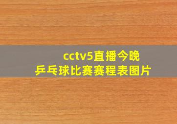 cctv5直播今晚乒乓球比赛赛程表图片