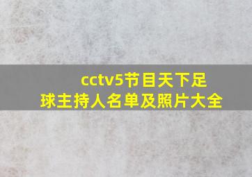 cctv5节目天下足球主持人名单及照片大全