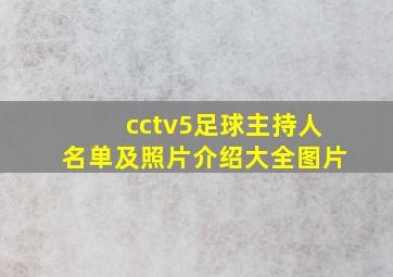 cctv5足球主持人名单及照片介绍大全图片