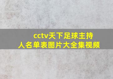 cctv天下足球主持人名单表图片大全集视频