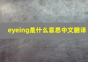 eyeing是什么意思中文翻译