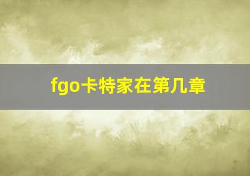 fgo卡特家在第几章