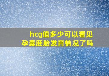 hcg值多少可以看见孕囊胚胎发育情况了吗