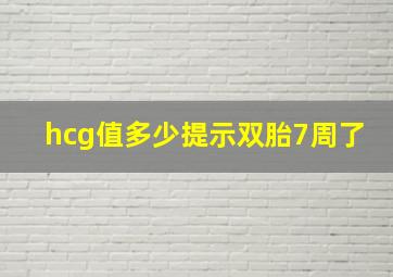 hcg值多少提示双胎7周了