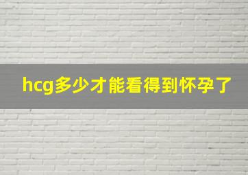 hcg多少才能看得到怀孕了