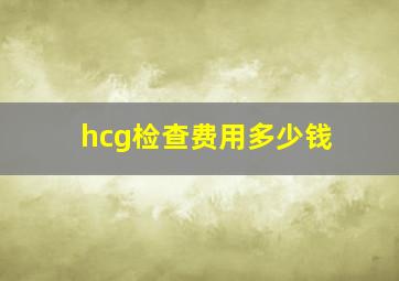 hcg检查费用多少钱