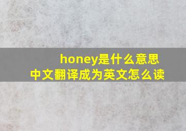 honey是什么意思中文翻译成为英文怎么读