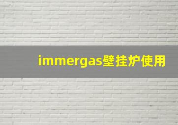 immergas壁挂炉使用