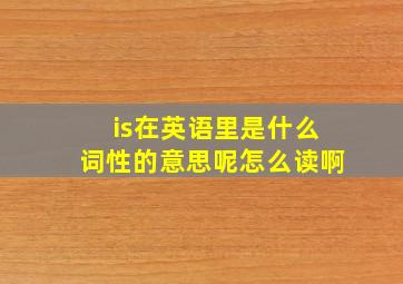 is在英语里是什么词性的意思呢怎么读啊