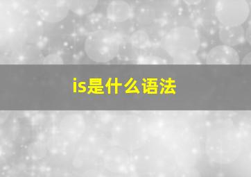 is是什么语法