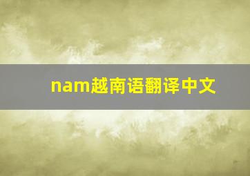 nam越南语翻译中文