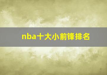 nba十大小前锋排名