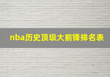 nba历史顶级大前锋排名表