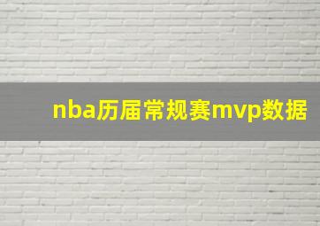 nba历届常规赛mvp数据