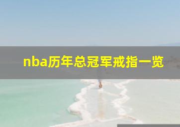 nba历年总冠军戒指一览