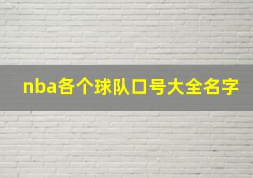 nba各个球队口号大全名字