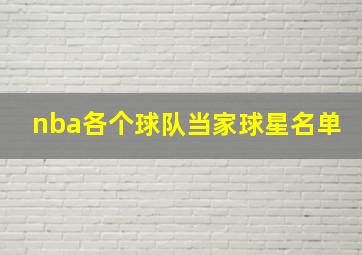 nba各个球队当家球星名单