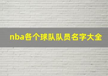 nba各个球队队员名字大全