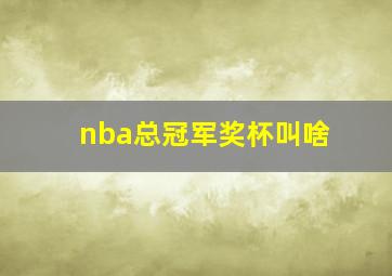 nba总冠军奖杯叫啥