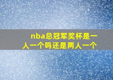 nba总冠军奖杯是一人一个吗还是两人一个